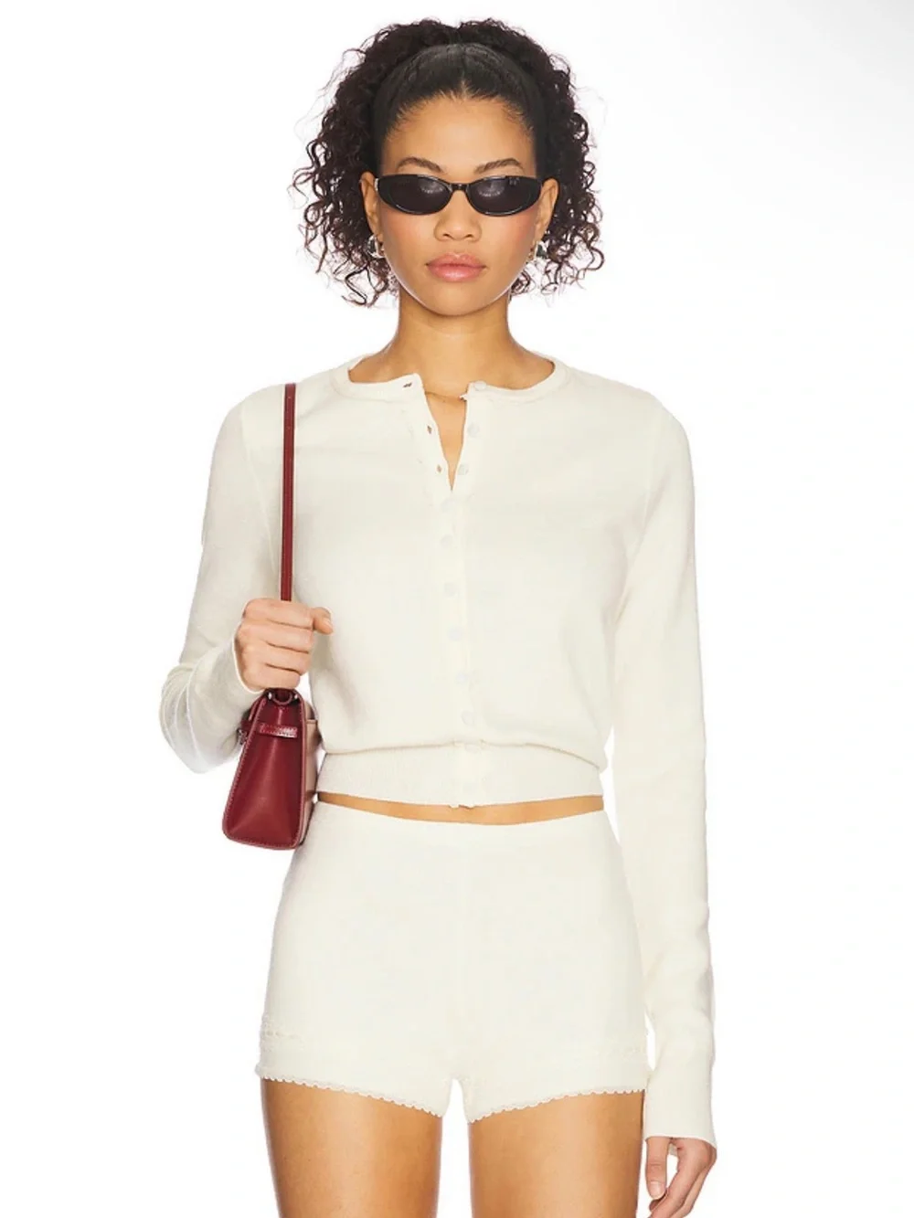 With Jean Poppy Top in Cream Size XXS